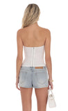 Strapless Buckle Top in White