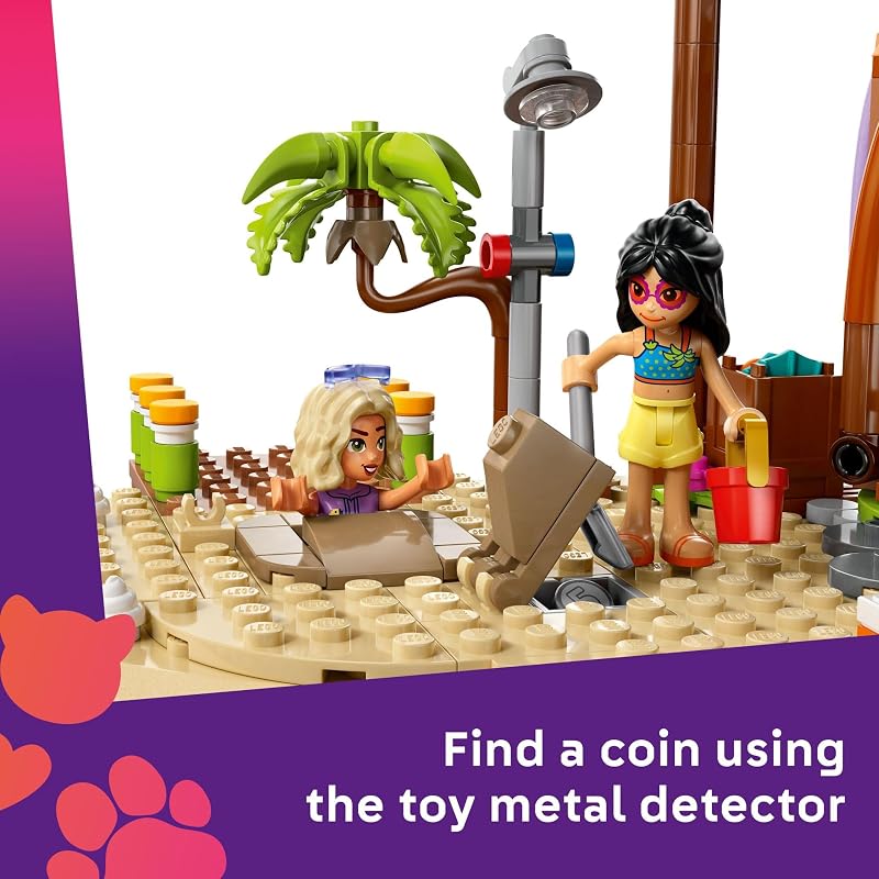LEGO Friends Family Vacation Beach Resort Pretend Play Building Toy Adventure Storytelling Playset with Dolphin Toys and Sea Turtles Creative Birthday Gift Idea for Girls Boys 8 42673