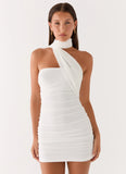 Breaking News Micro Mini Dress White
