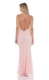 Lace V Neck Mermaid Dress in Pink