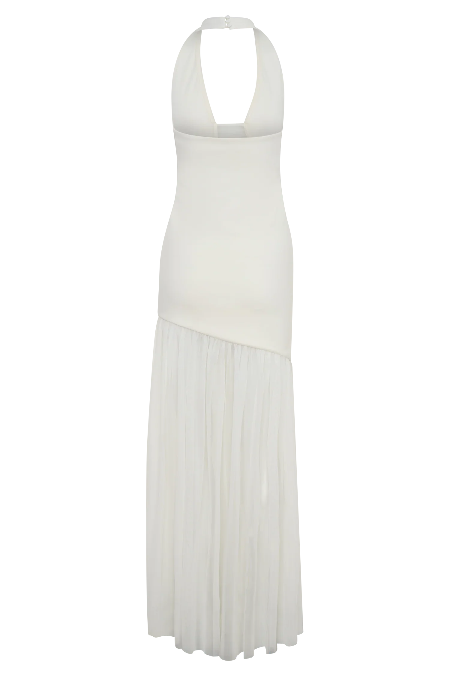 Aubree Crepe And Mesh Maxi Dress Ivory