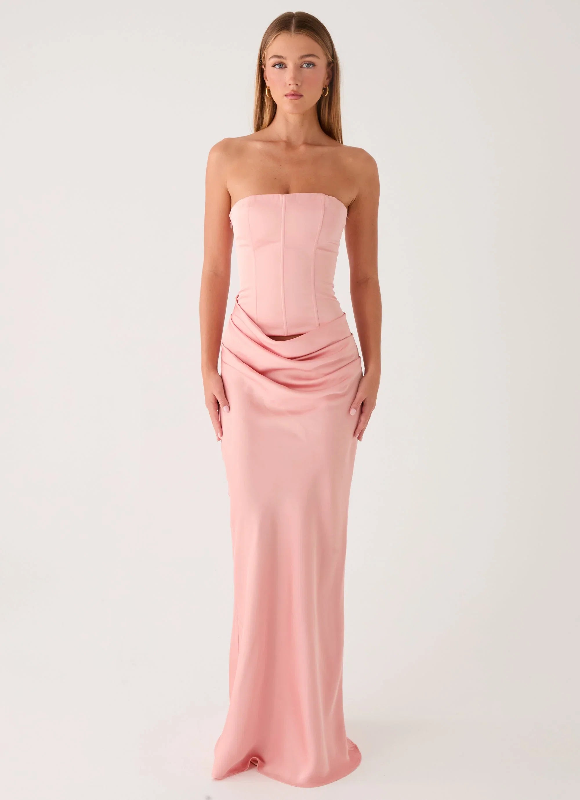 Adara Corset Maxi Dress Peach