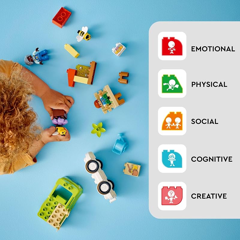 LEGO DUPLO Town Caring for Bees Beehives Preschool Kids Learning Toy 2 Figures and a Drivable Truck STEM Toy Build and Rebuild Educational Set for Toddlers Ages 2 Years Old and Up 10419