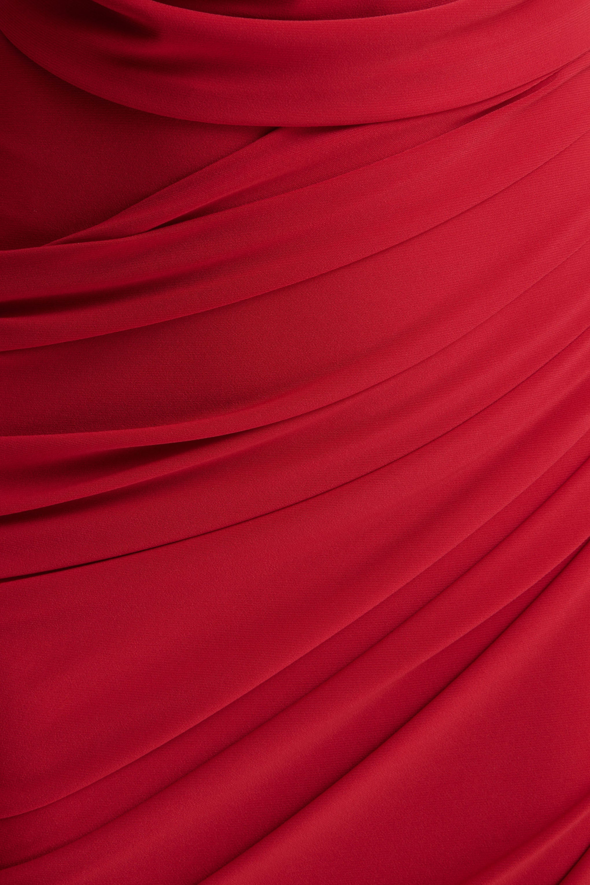 Cairo Red Cowl Neck Maxi Dress With Gathered Detailing