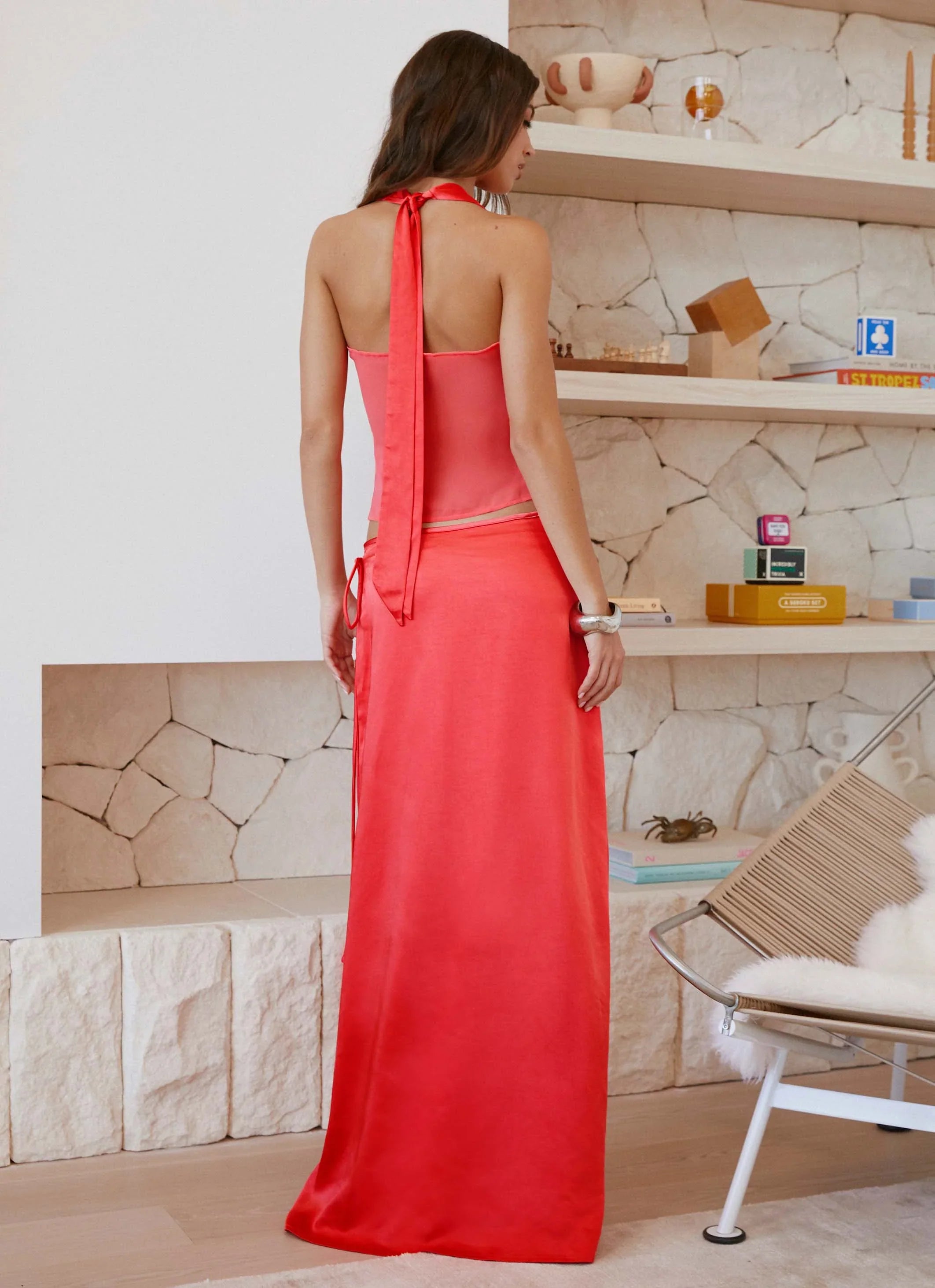 Pollie Halter Top Coral