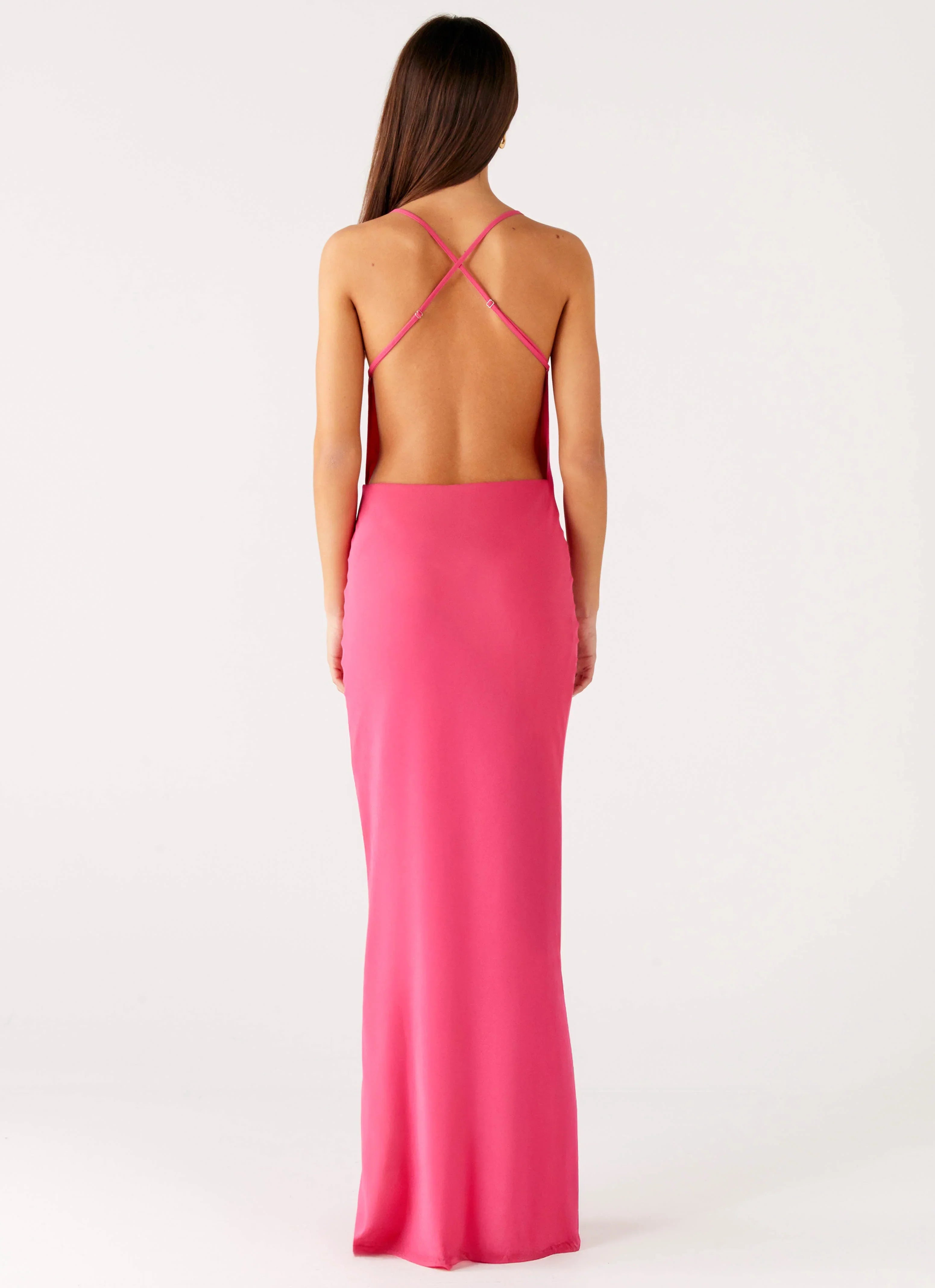 Pure Heart Cowl Maxi Dress Fuchsia
