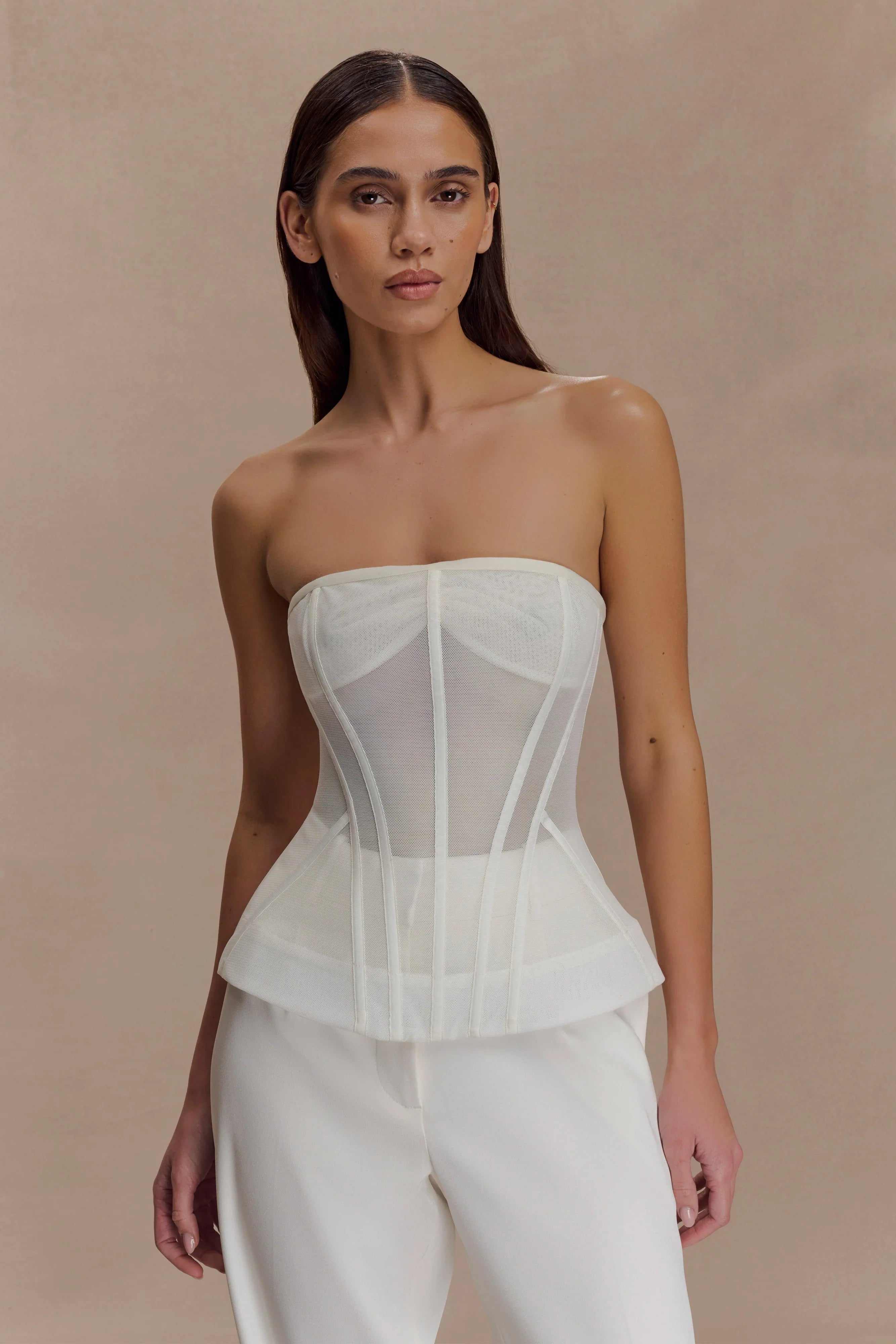 Zoe Structured Corset White