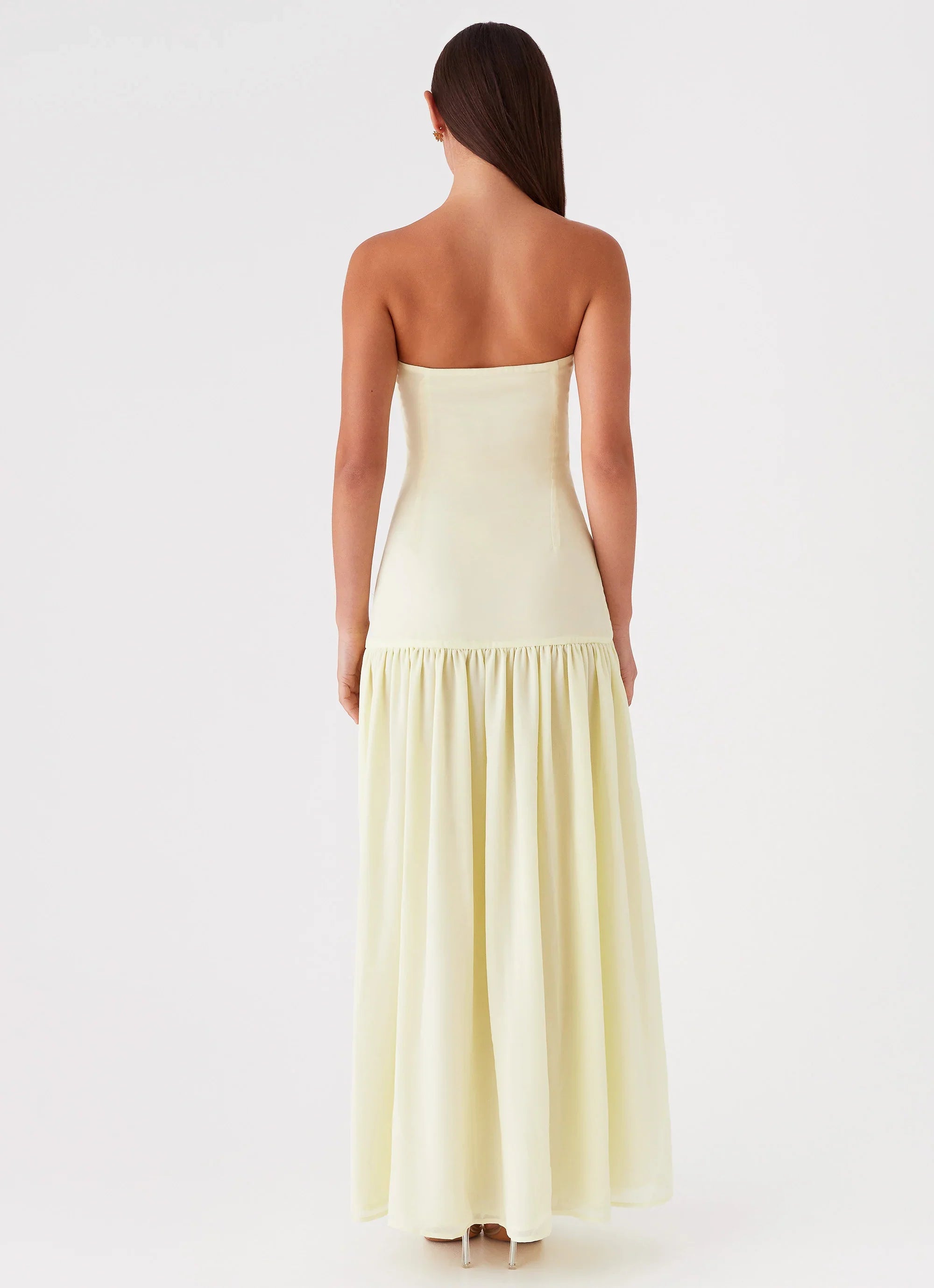 Eden Strapless Maxi Dress Yellow