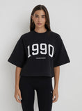 Black Oversized 1990 Graphic Boxy Sweat Top