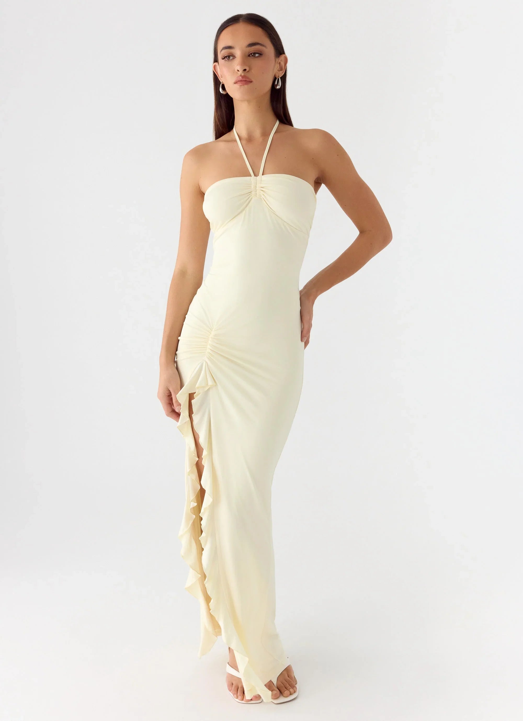 Right Hand Girl Maxi Dress Lemon Yellow