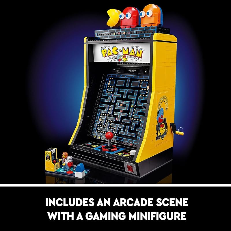 LEGO Icons PAC Man Arcade Building Sets for Adults Collectible Office Shelf or Bedroom Decor Gifts for Men Women W Moving Handle to Recreate Game 10323