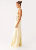 Ambre Mesh Panel Maxi Dress Yellow