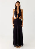 Astraeus Beaded Sequin Maxi Dress Black
