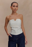 Zillah Strapless Cotton Top White