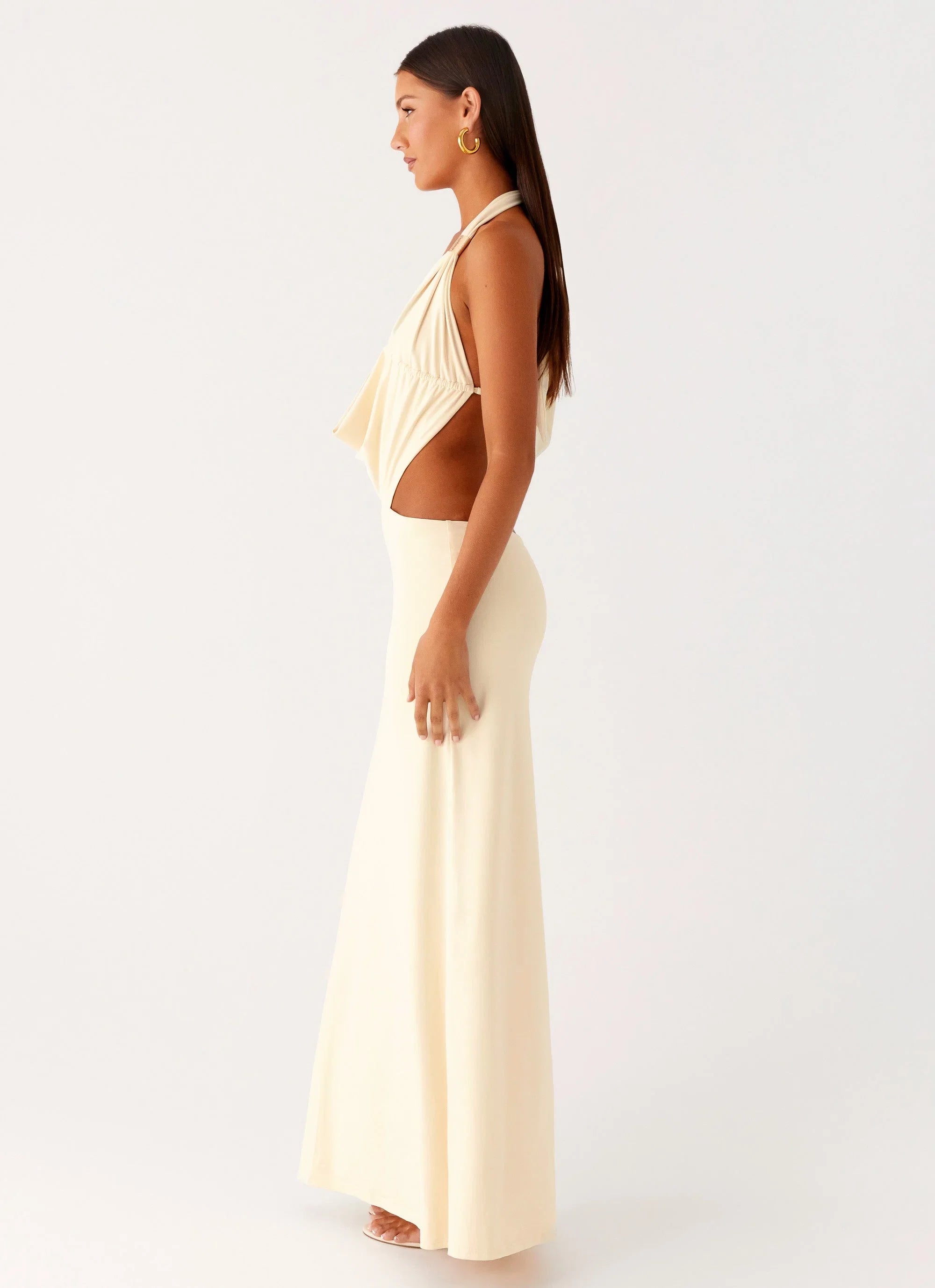 Torina Halter Maxi Dress Lemon