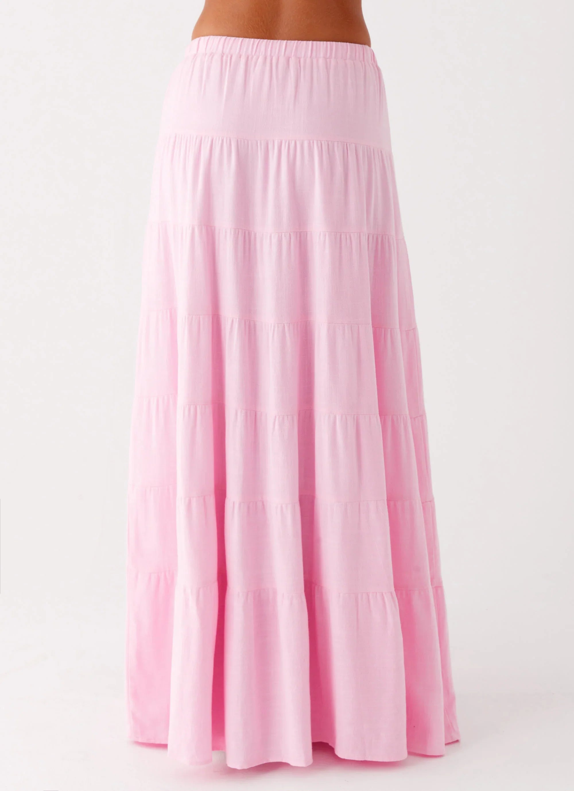 Mariella Linen Maxi Skirt Pink