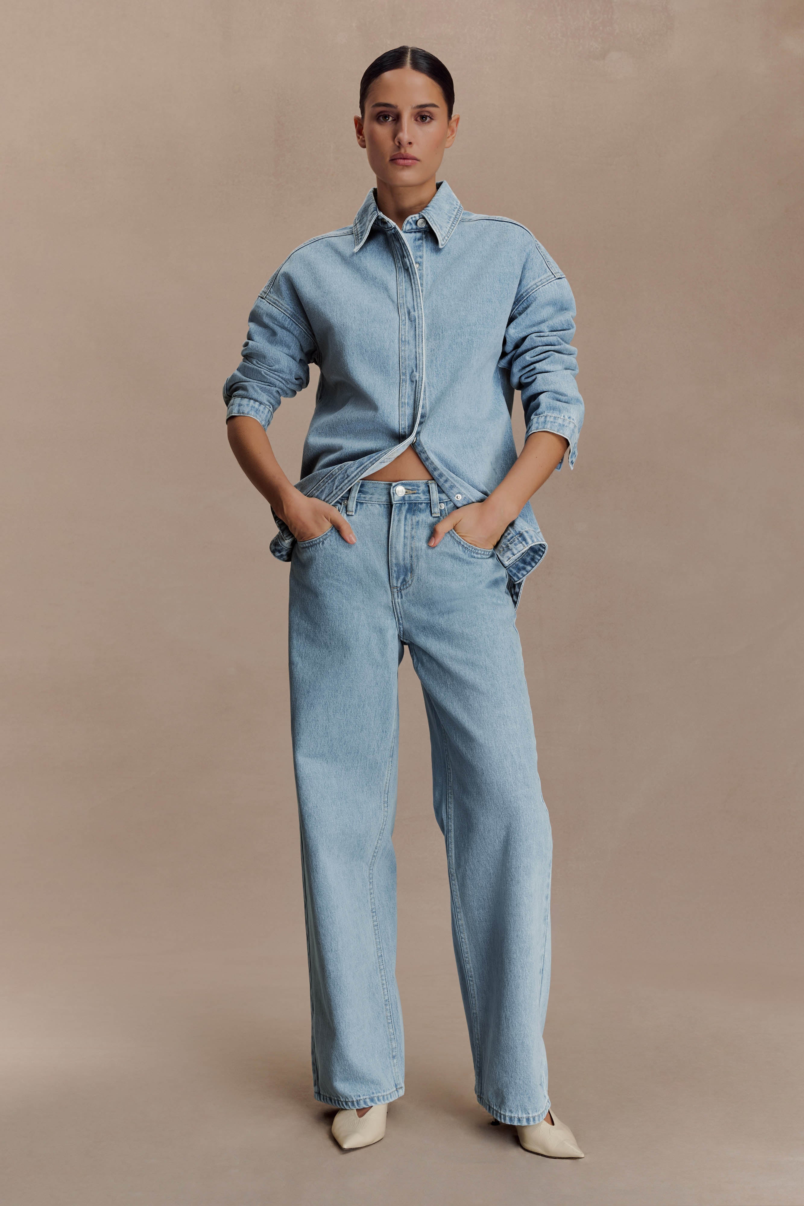 Mannon Mid Rise Denim Jeans 80S Blue