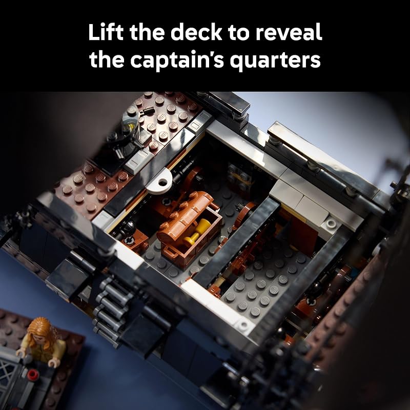 LEGO Icons Captain Jack Sparrows Pirate Ship Building Set for Adults Ages 18 Room Decor for Office Bedroom or Shelf Collectible Black Pearl Ship for Pirates of The Caribbean Fans 10365