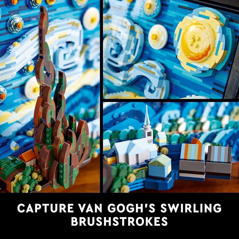 LEGO Ideas Vincent Van Gogh The Starry Night Building Set for Adults Ages 18 Beautifully Detailed Home Wall Art Decor Gift for Men Women 21333