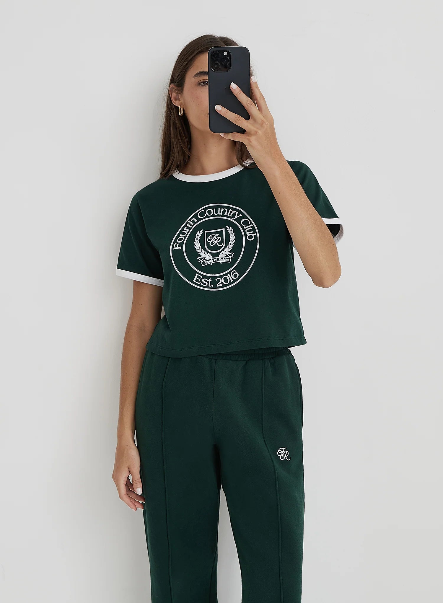 Green Fourth Country Club Cropped T Shirt