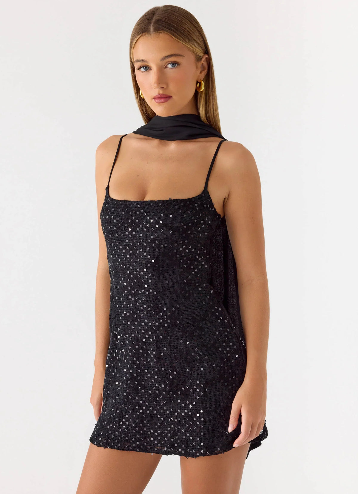 Vision Sequin Mini Dress Black