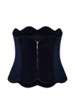 Oakley Strapless Scallop Denim Top Indigo Blue