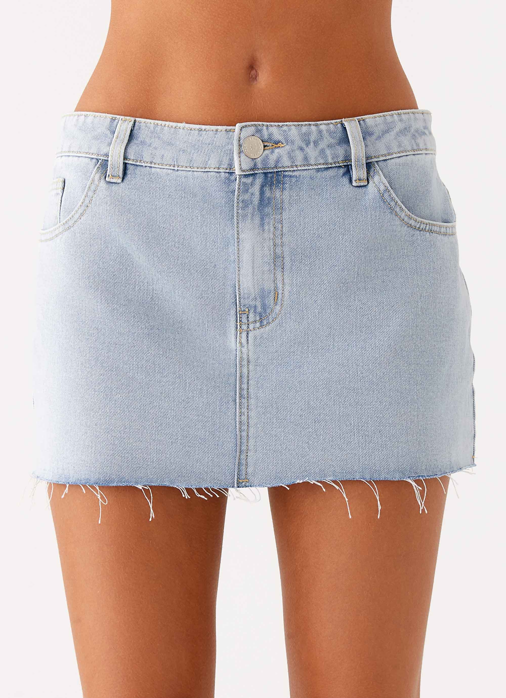 Kamen Low Rise Mini Skirt Light Denim