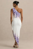 Sybil Wisteria Floral Print Asymmetric Midi Dress