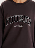 Chocolate Fourth Embroidered Branded Sweatshirt