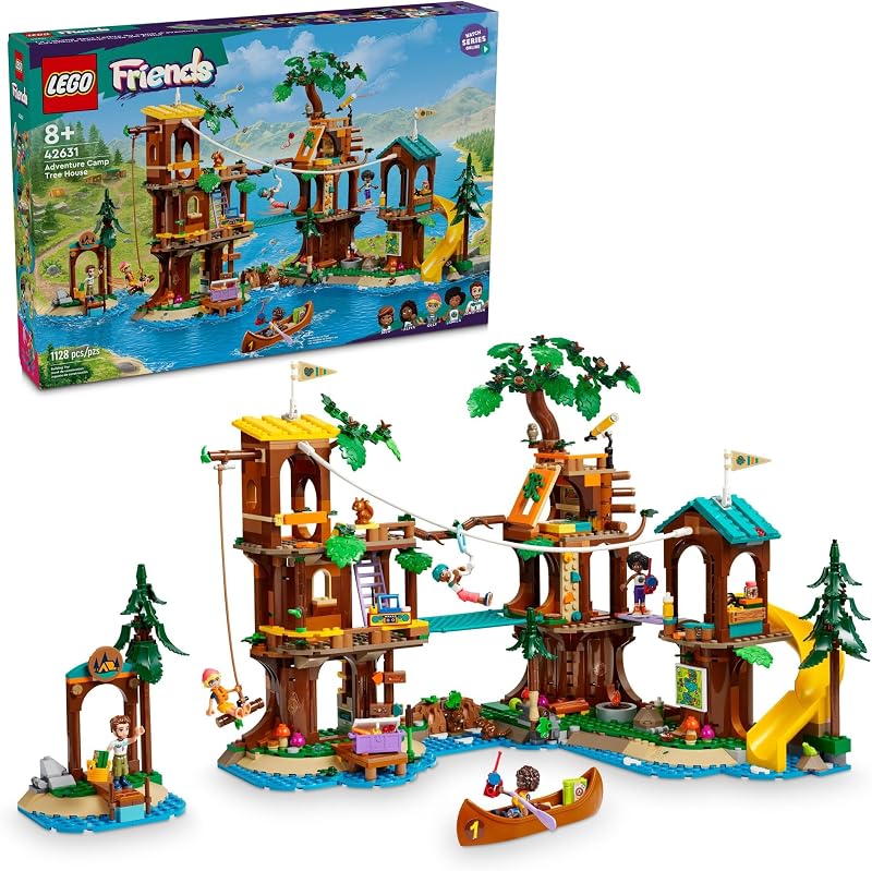 LEGO Friends Adventure Camp Tree House 42631 Back to School Gift for Students Building Toy Girls Boys Ages 8 Toy Figures Playset 1128 pieces W 5 Minidolls