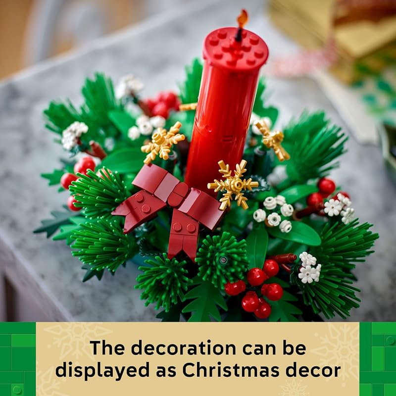 LEGO Christmas Table Decoration Building Toy for Kids Brick Built Holiday Centerpiece Festive Room Decor Christmas Craft for Girls Boys Ages 12 Gift Idea for Families 40743