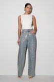Tyla Diamante Denim Jeans Blue Green