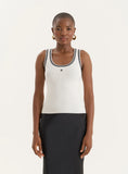 Cream Knitted Contrast Stitch Vest Top