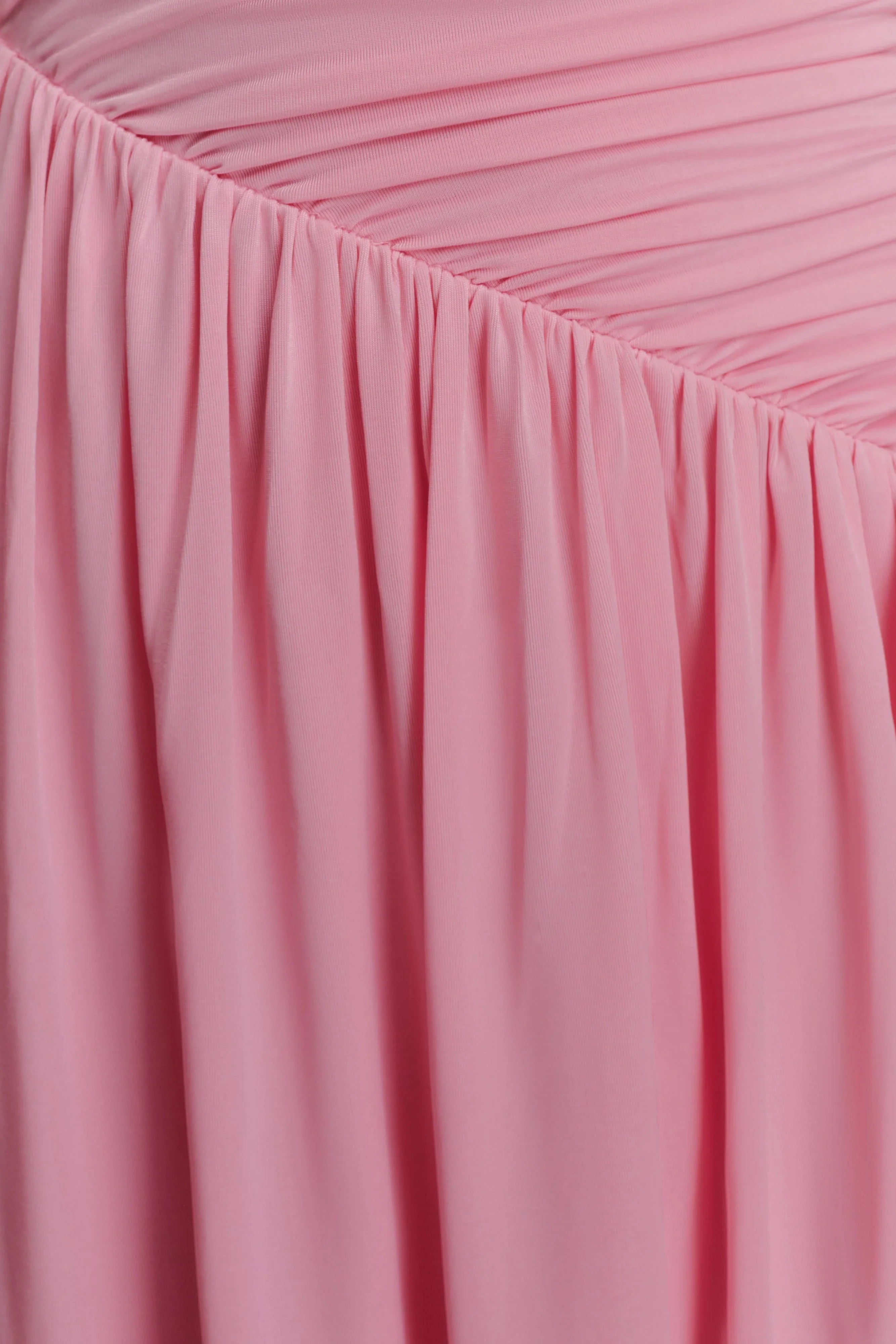 Ayeshya Slinky Asymmetric Maxi Dress Candy Pink