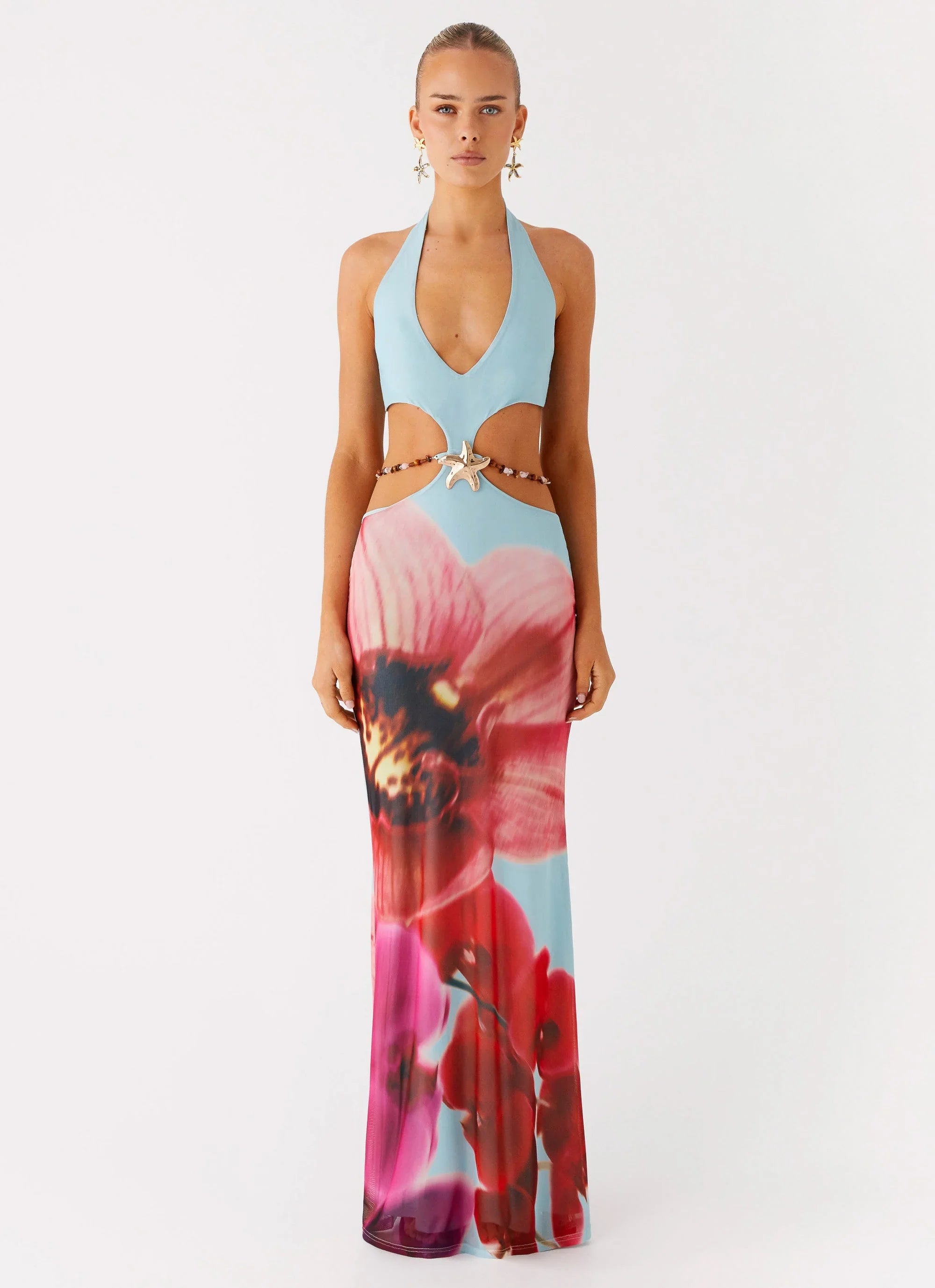 Time To Dance Maxi Dress Turquoise Bloom
