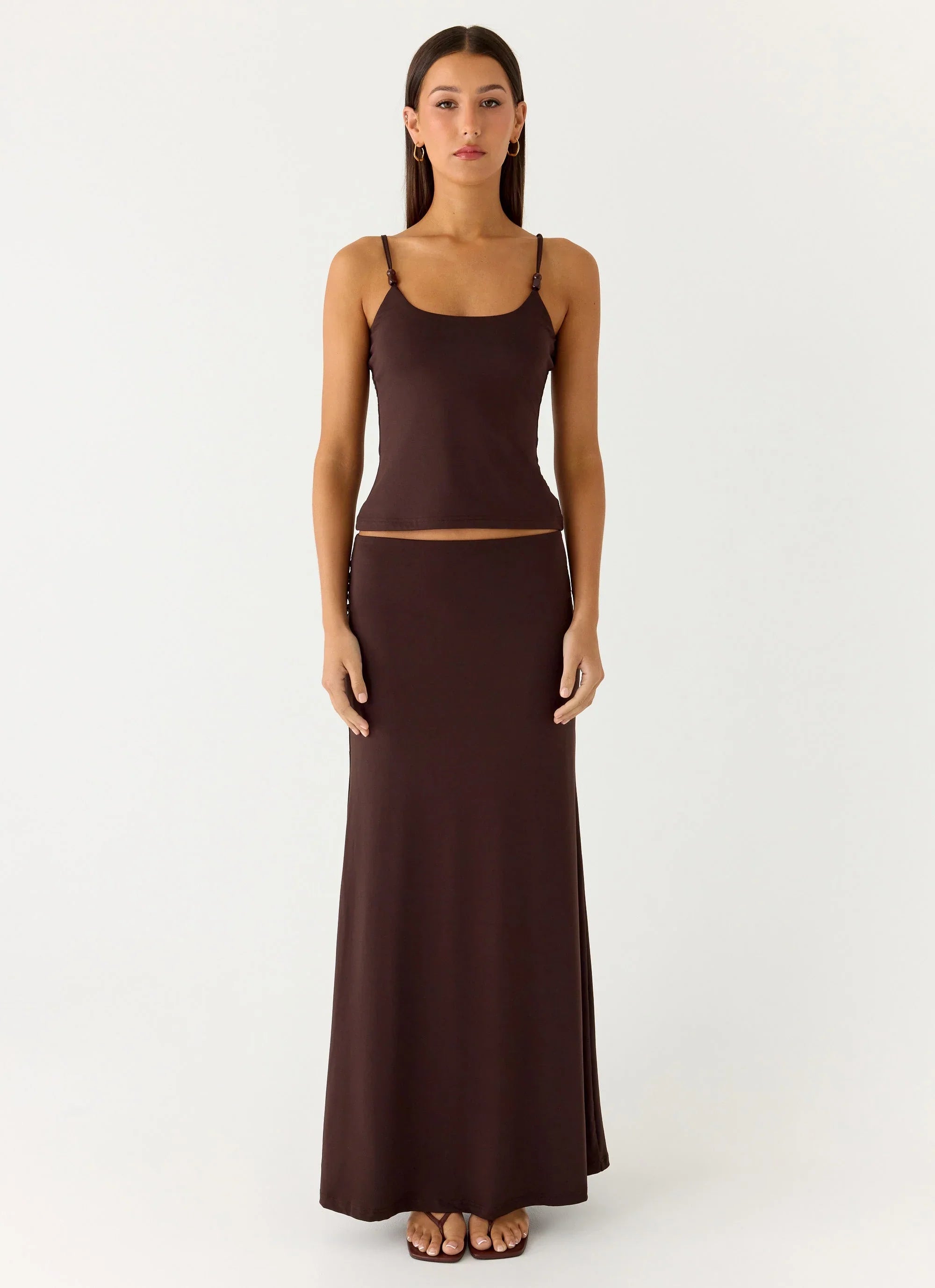 Garrix Bead Cami Top Chocolate