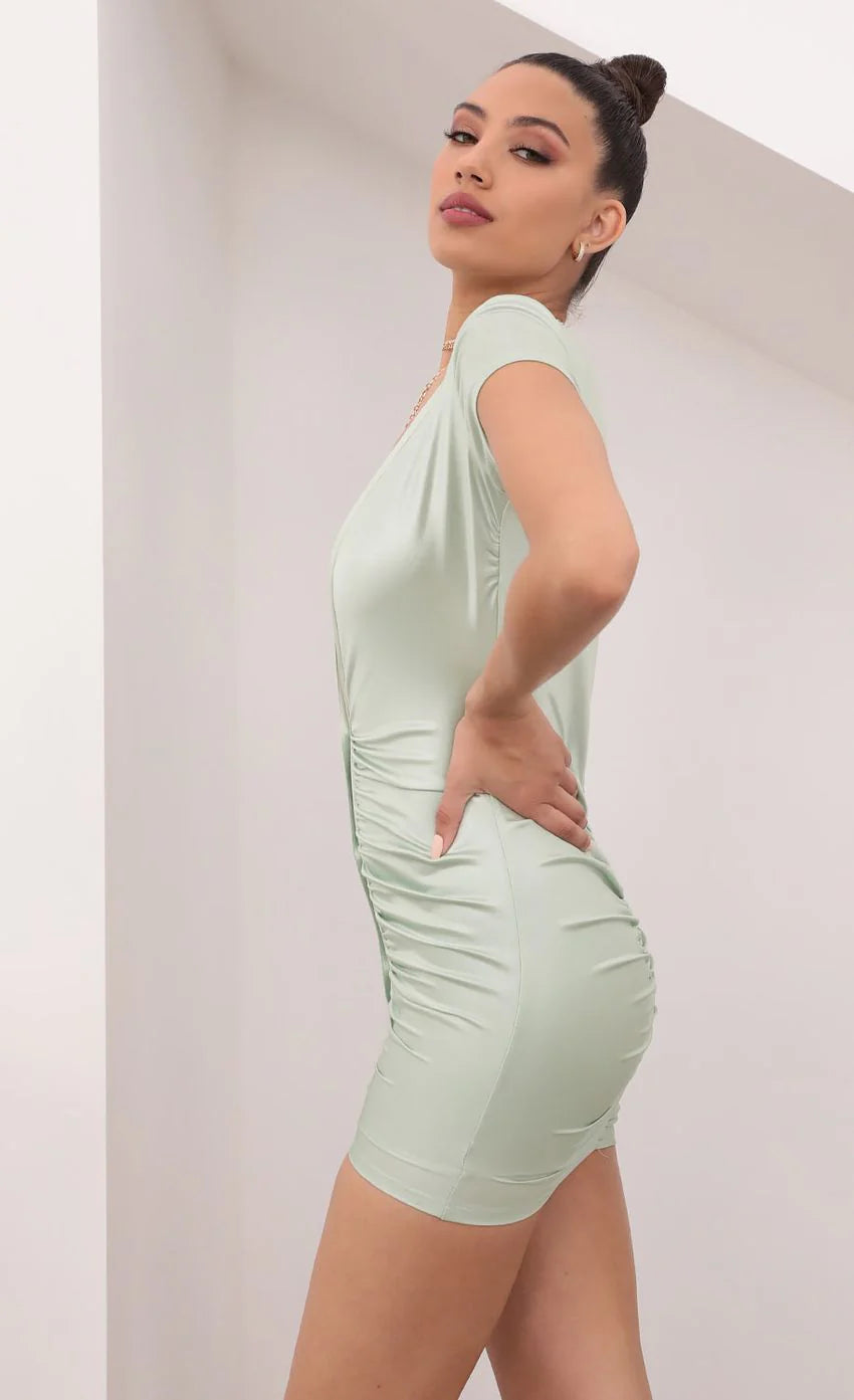 Shirt Dress in Light Sage