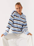 Liana Striped Polo Blue Stripe