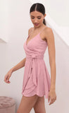 Wrap Skater Dress in Pink