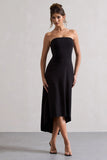 Ariela Black Bandeau High Low Midi Dress