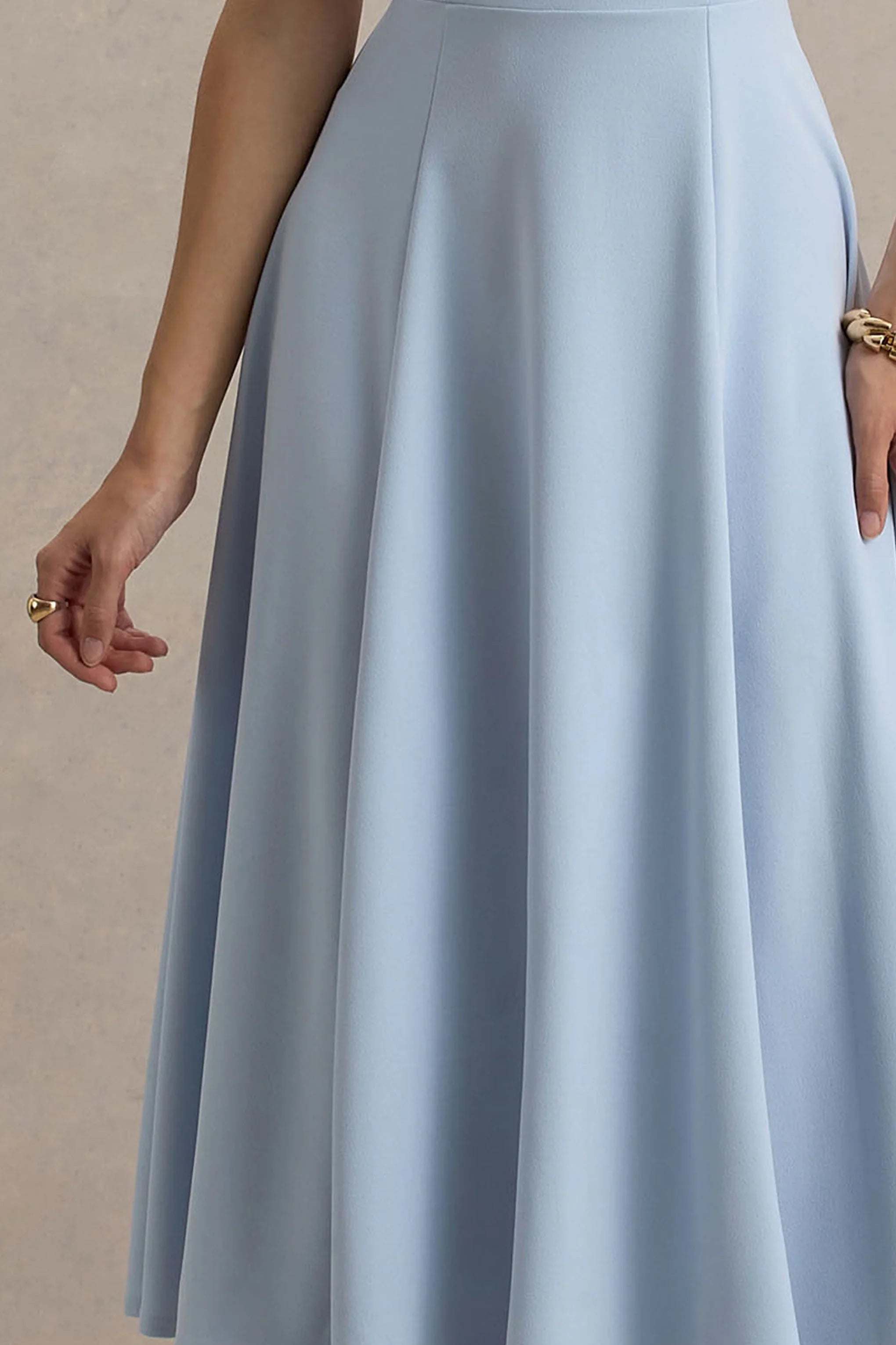 Auburn Powder Blue Halter Neck Midi Dress