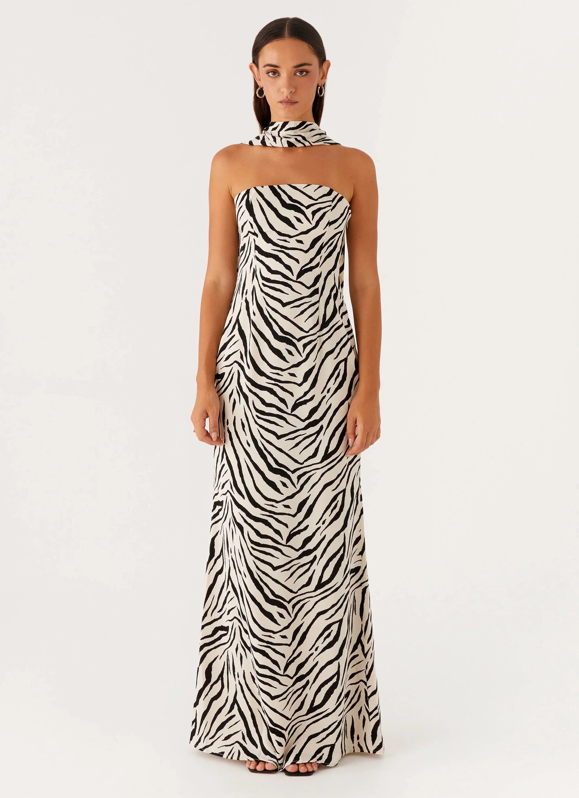 Jigsaw Strapless Maxi Dress Zebra