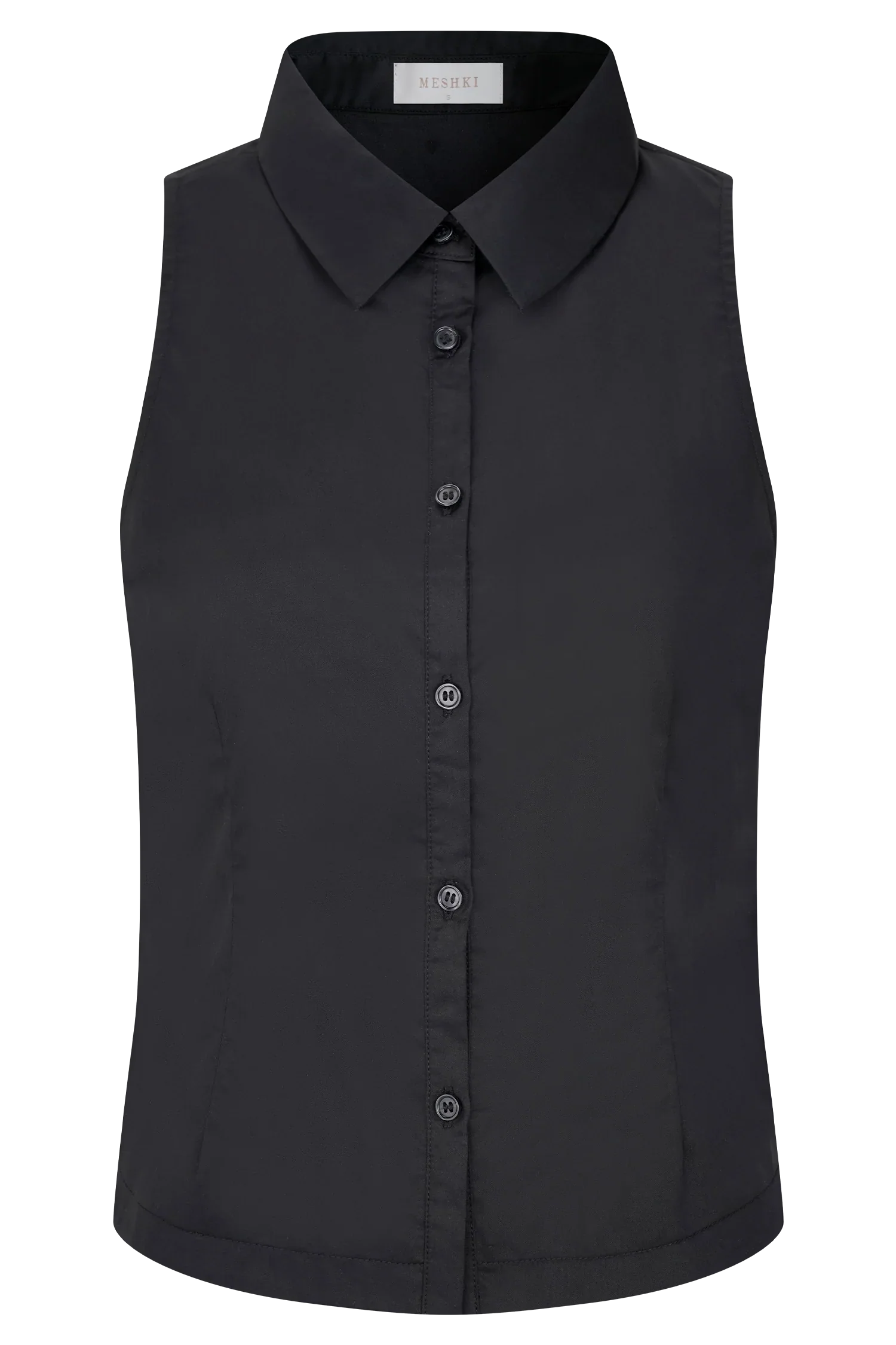 Selene Sleeveless Halter Shirt Black