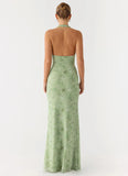 Ask You Twice Maxi Dress Blurred Lime