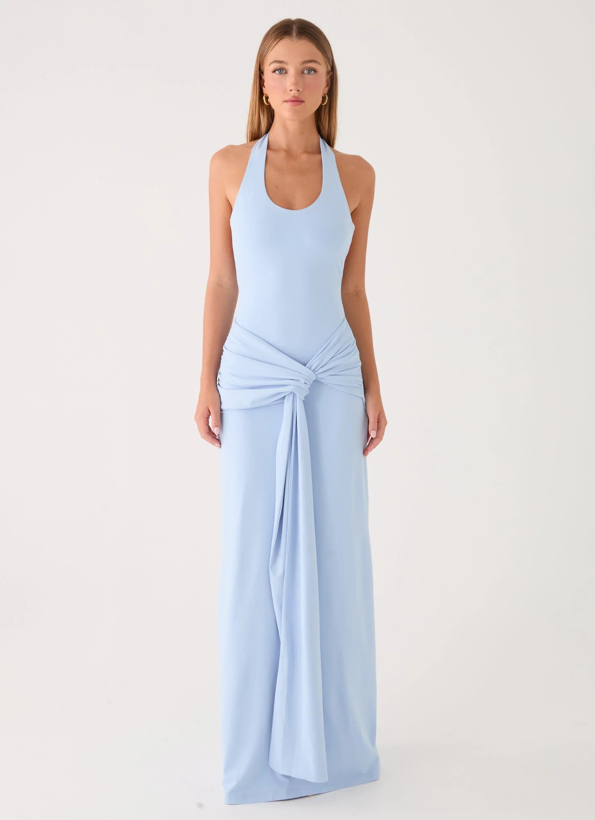 Cristal Halter Maxi Dress Blue