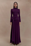Grayson Knit Chiffon Maxi Dress Plum
