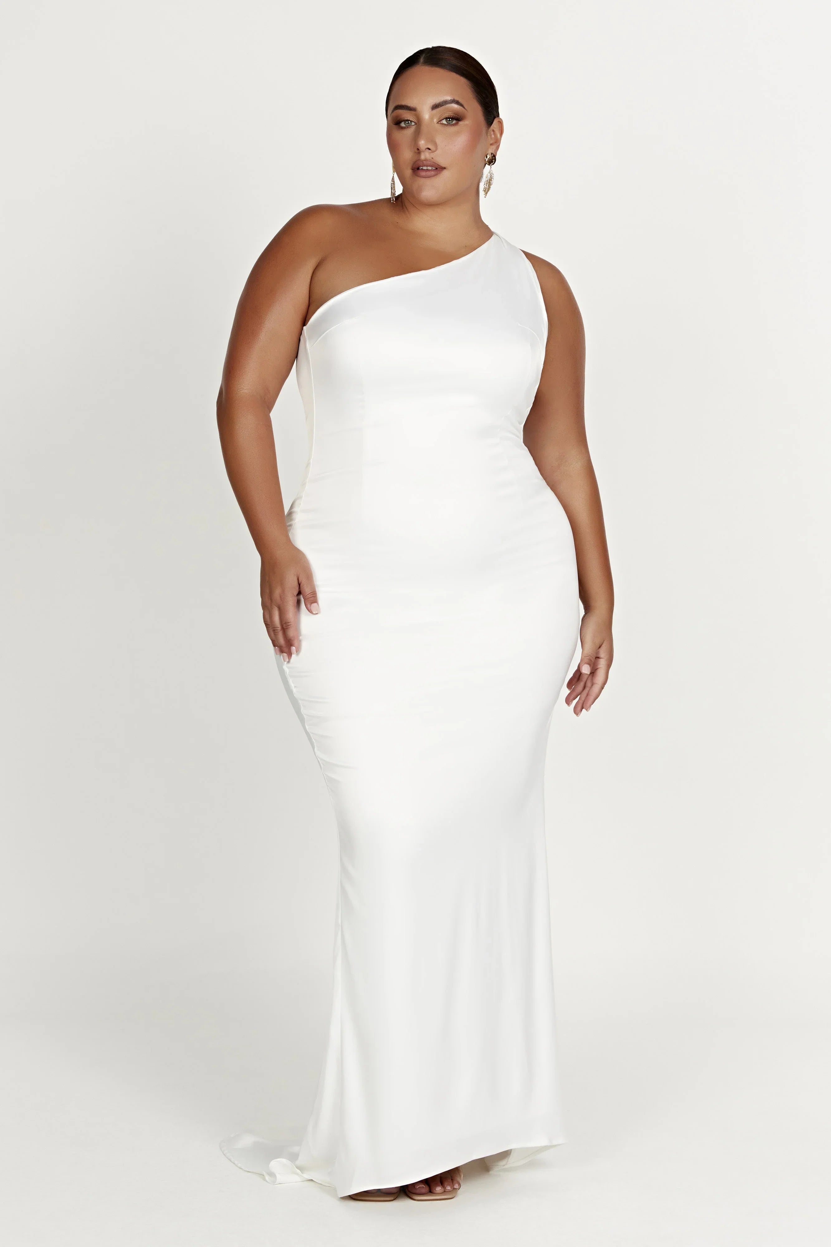 Harper One Shoulder Gown White