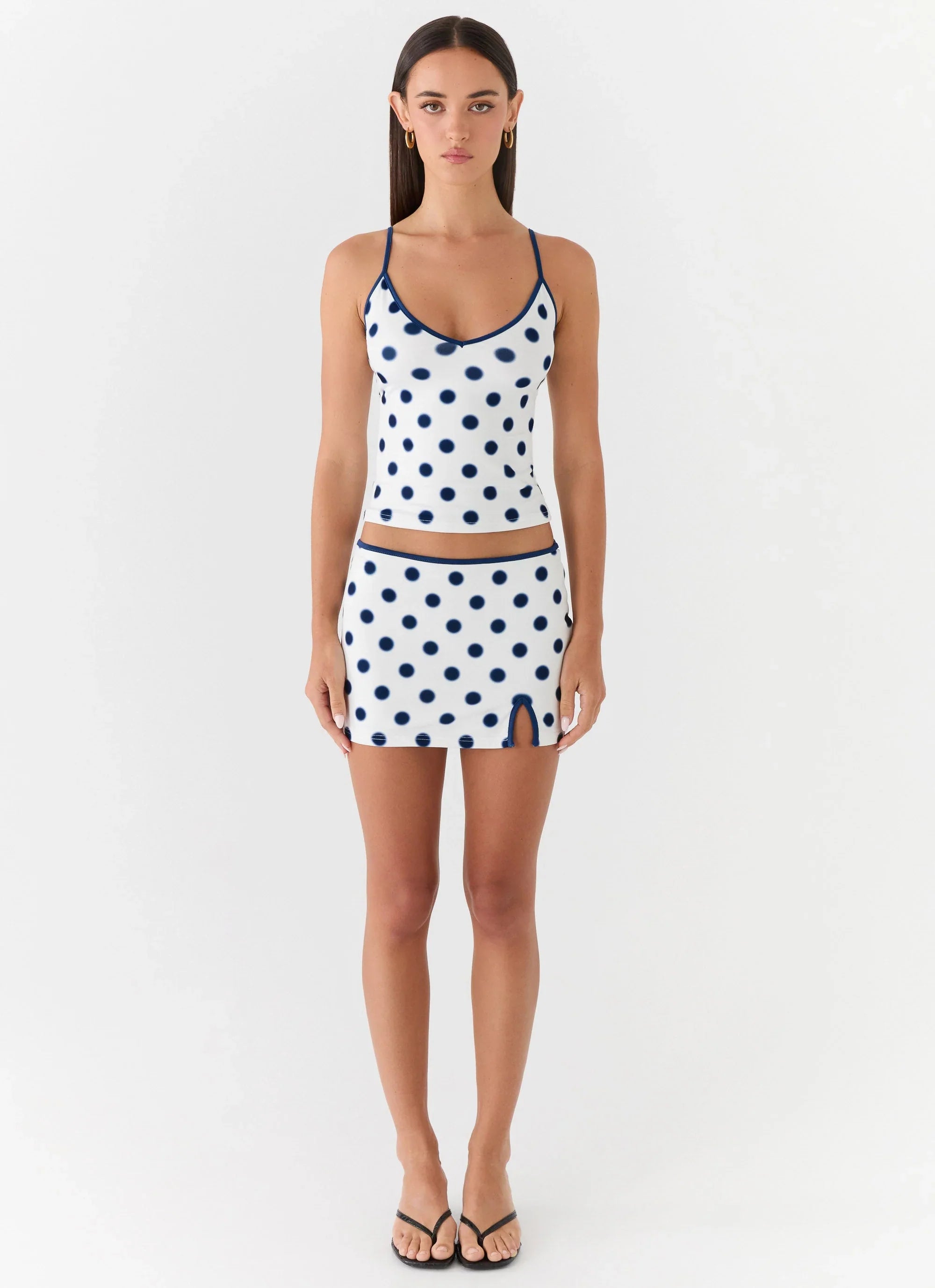 Elliot Top Porcelain Blue Polka Dot