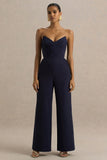 Dainty Navy Sweetheart Jumpsuit