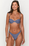 90 Swim Bianca Navy Gingham Bikini Top